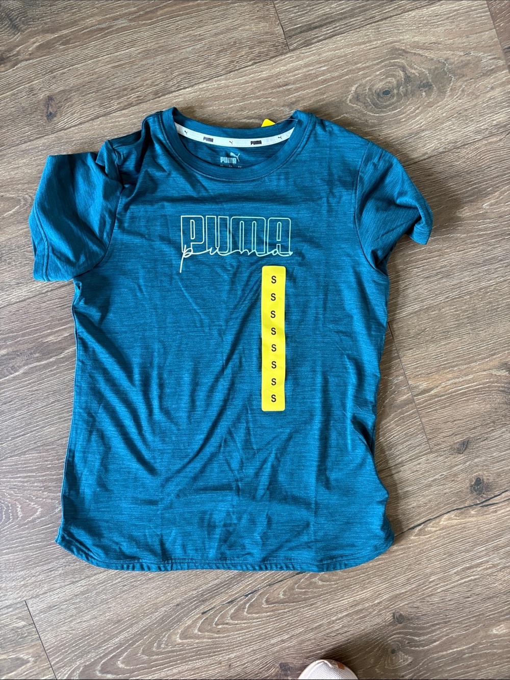 Puma Teal Blue Short Sleeve Logo Tee